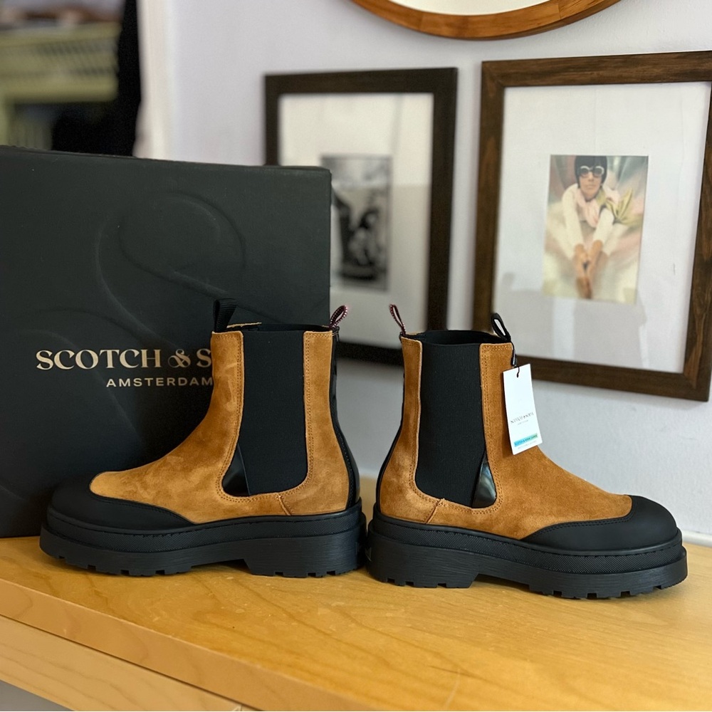 Scotch & Soda Aubri Leather & suede combat boots - Picture 3 of 10